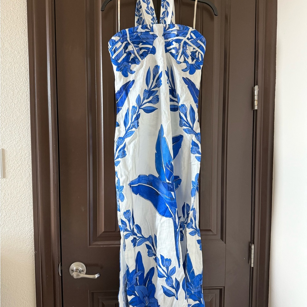 FARM Rio Blue and White Midi Dress - Picture 6 of 11